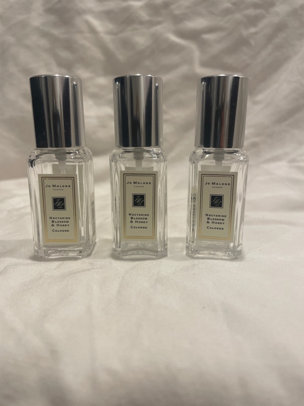 Jo Malone Clear Glass Mini Cologne Trio with Silver Caps